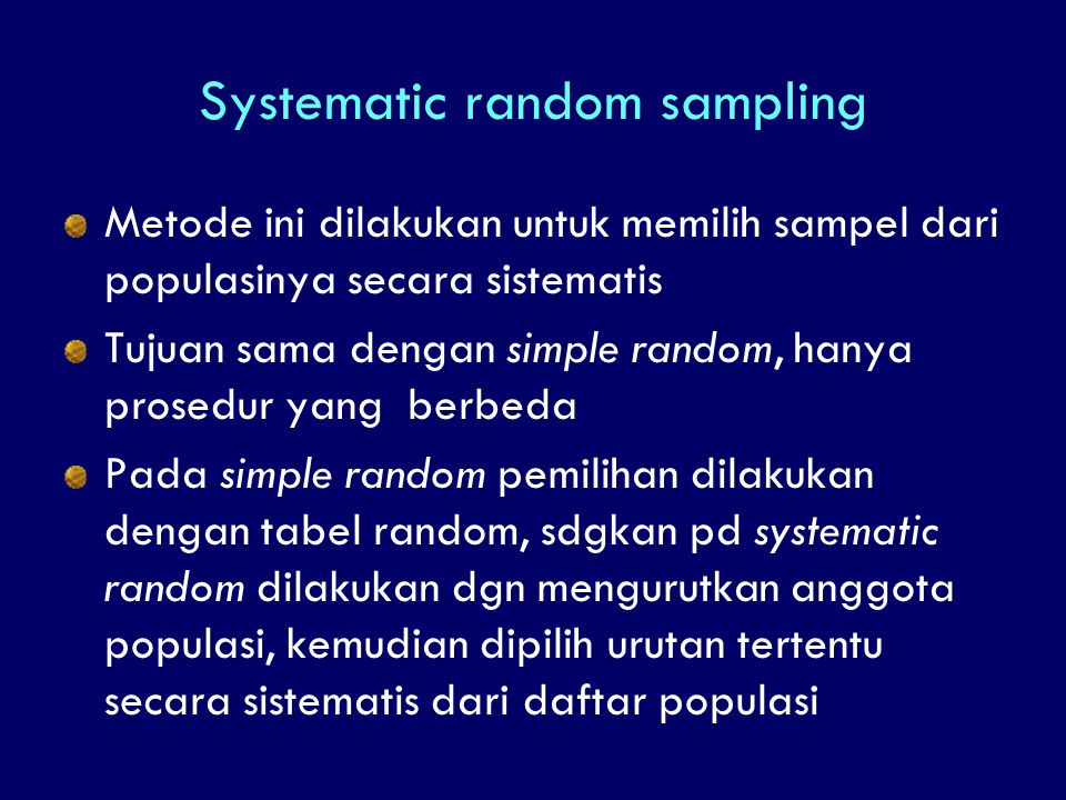 Systematic random sampling
