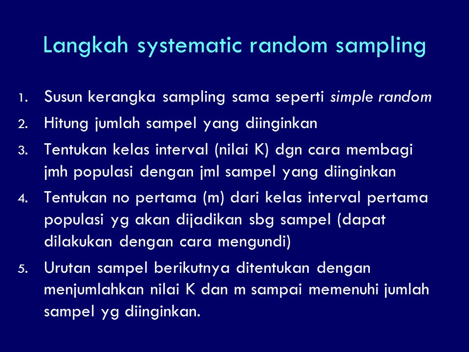 Langkah systematic random sampling