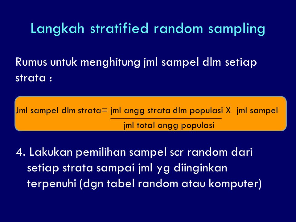Langkah stratified random sampling