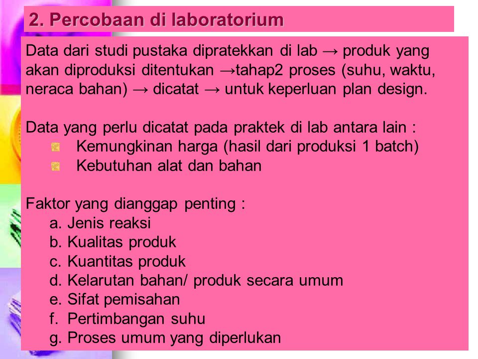 2. Percobaan di laboratorium