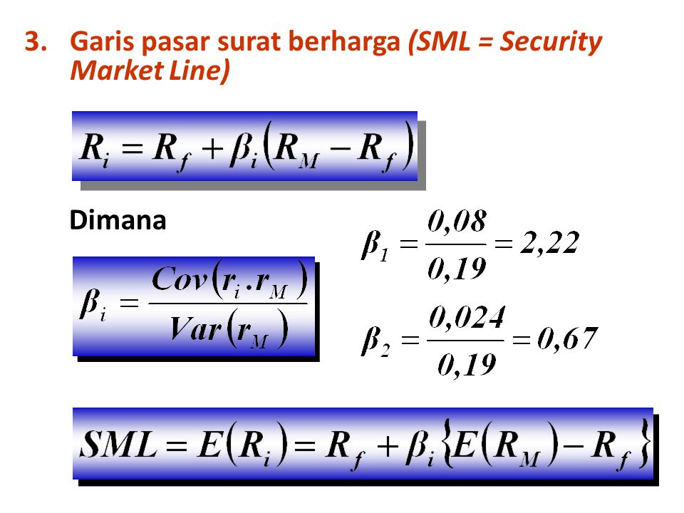 Garis pasar surat berharga (SML = Security Market Line)