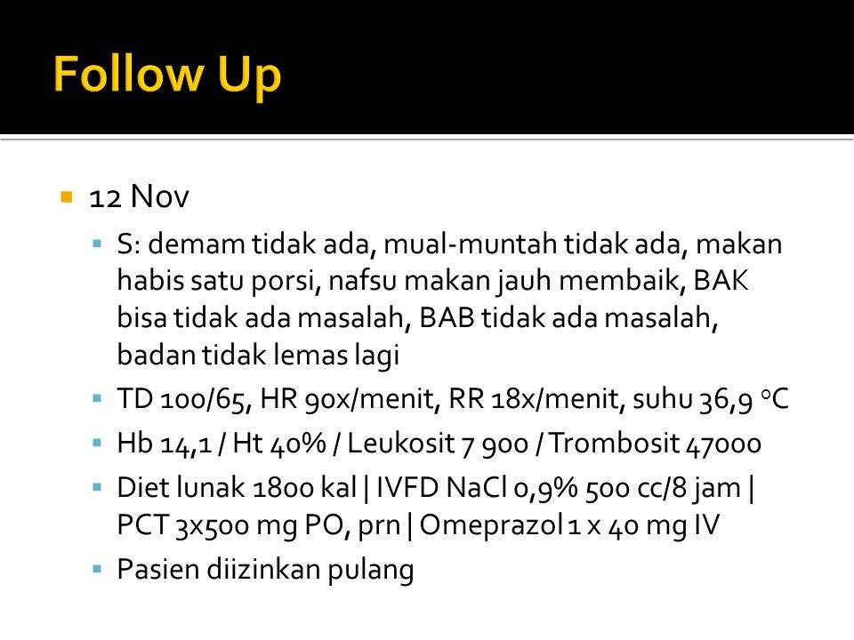 Follow Up 12 Nov.