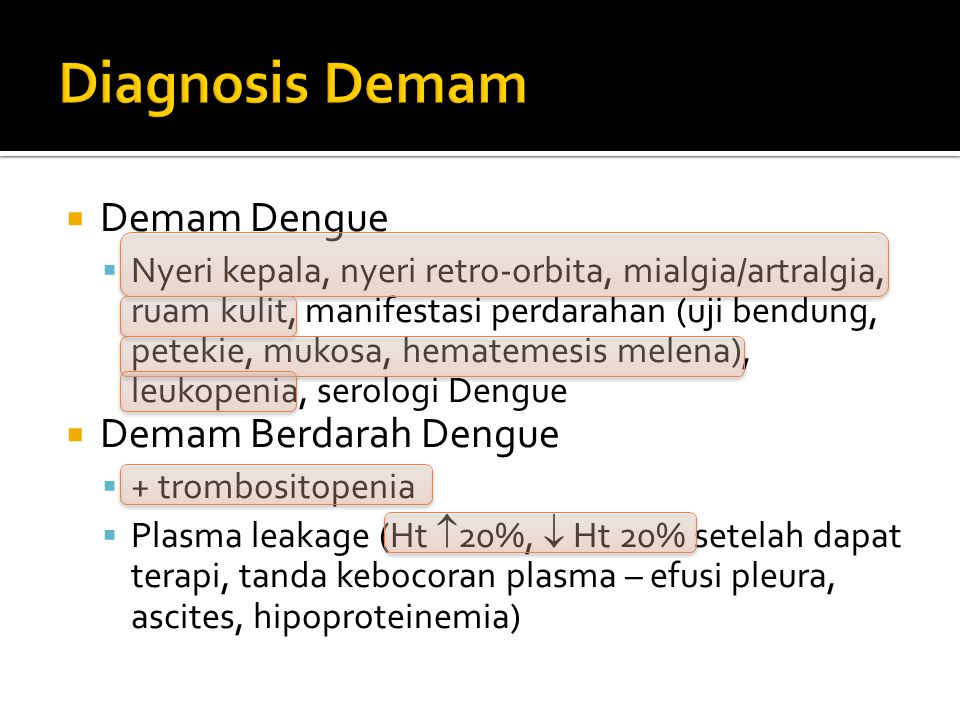 Diagnosis Demam Demam Dengue Demam Berdarah Dengue