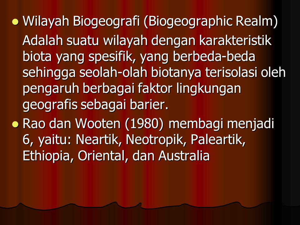 Wilayah Biogeografi (Biogeographic Realm)