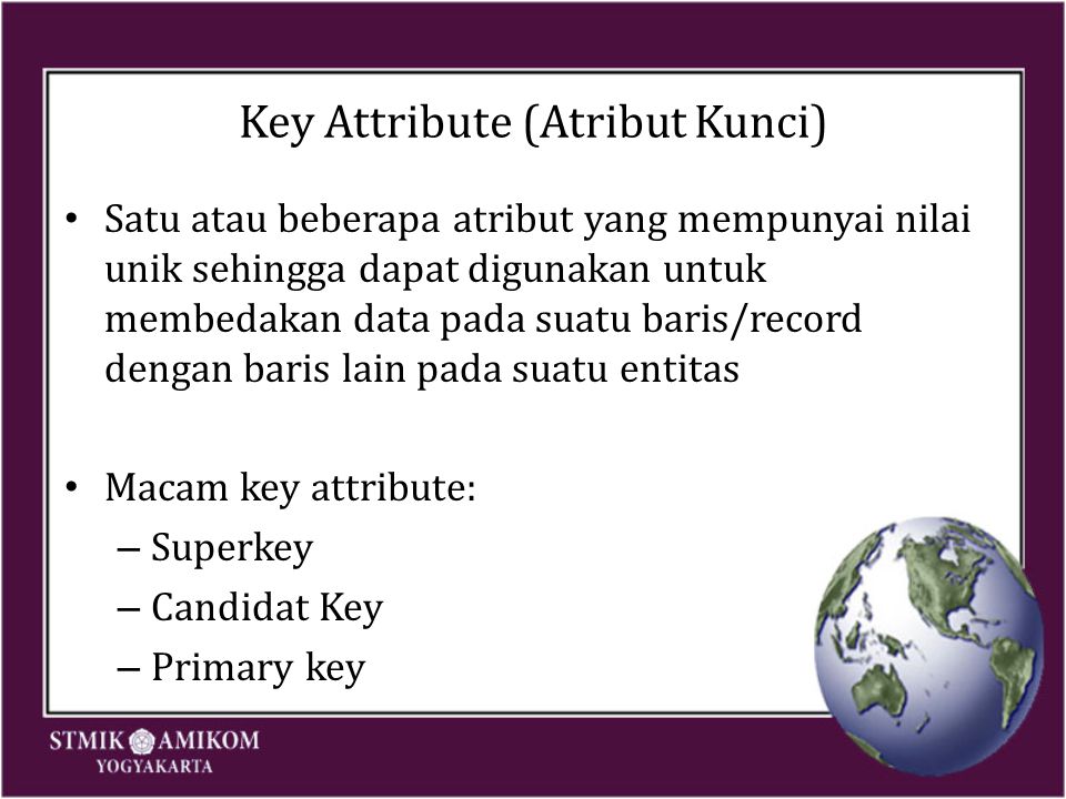 Key Attribute (Atribut Kunci)