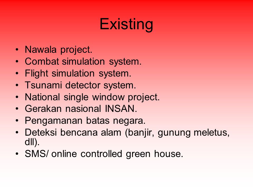 Existing Nawala project. Combat simulation system.