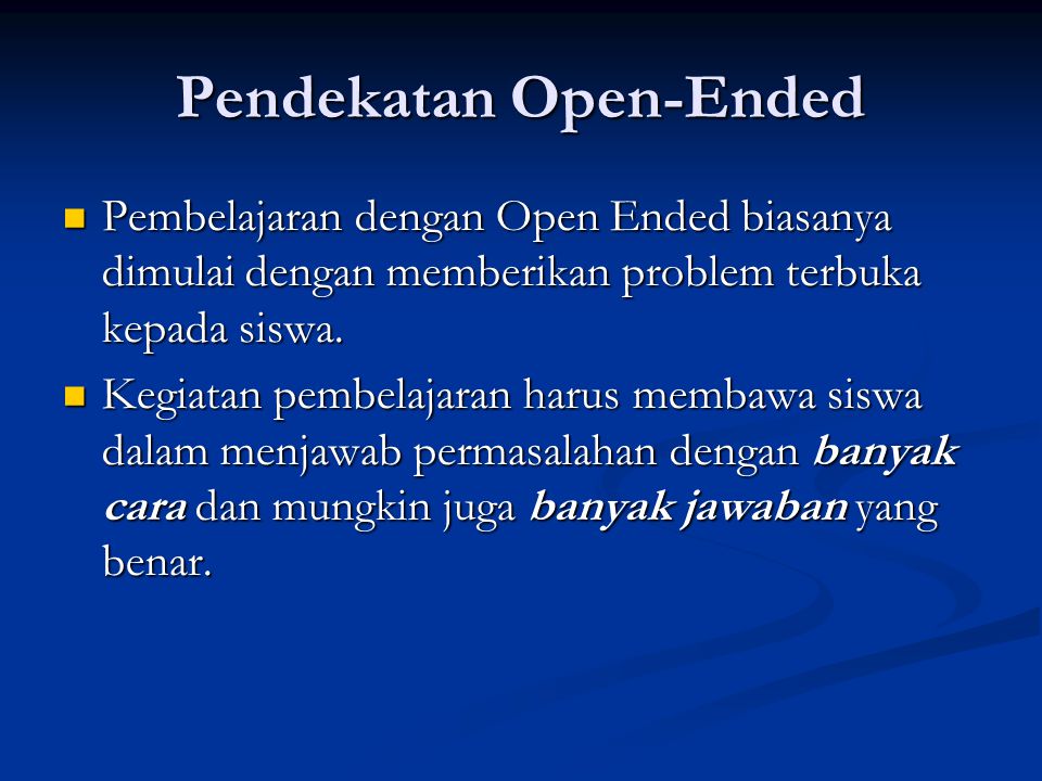 Pendekatan Open-Ended