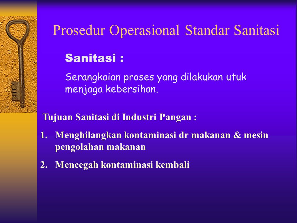 Prosedur Operasional Standar Sanitasi