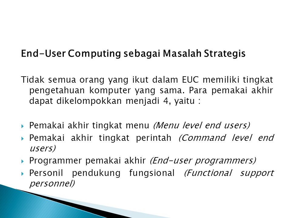 End-User Computing sebagai Masalah Strategis
