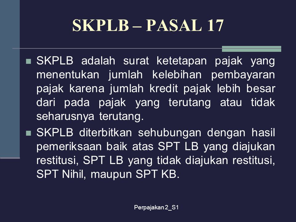 SKPLB – PASAL 17