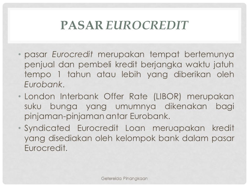 Pasar Eurocredit