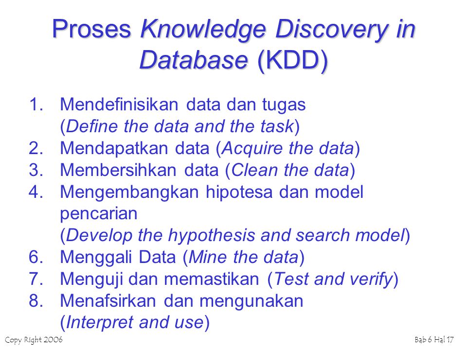 Proses Knowledge Discovery in Database (KDD)