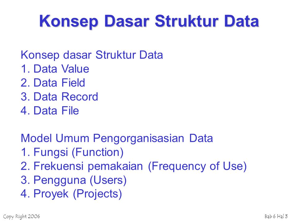 Konsep Dasar Struktur Data