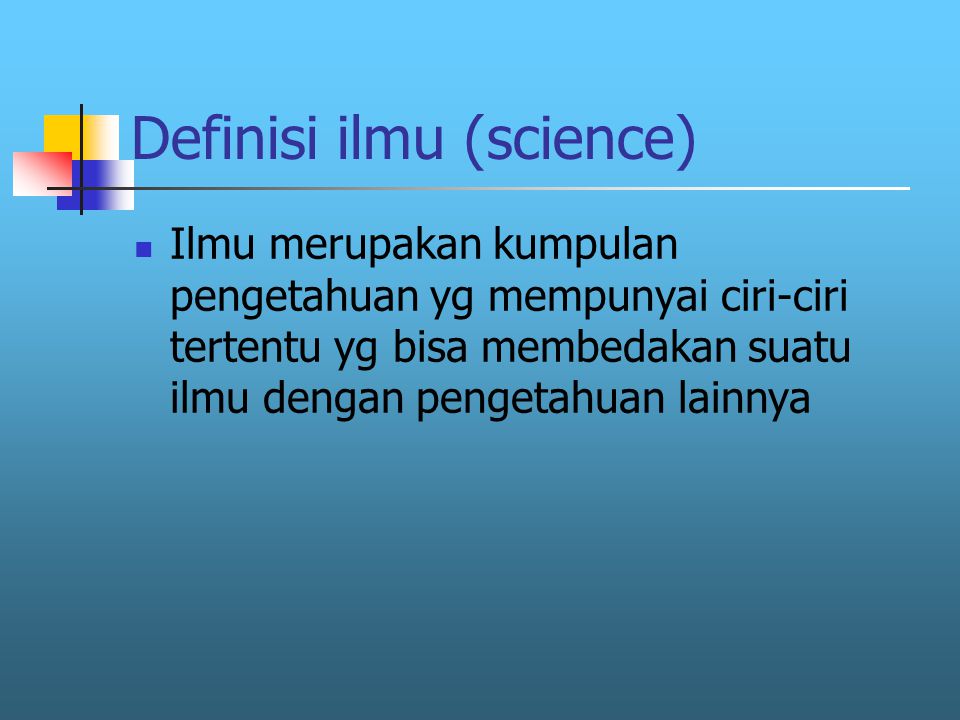 Definisi ilmu (science)