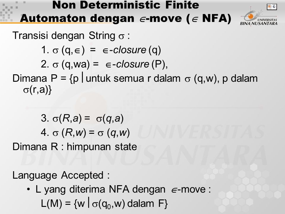 Non Deterministic Finite Automaton dengan -move ( NFA)