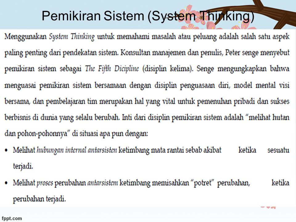Pemikiran Sistem (System Thinking)
