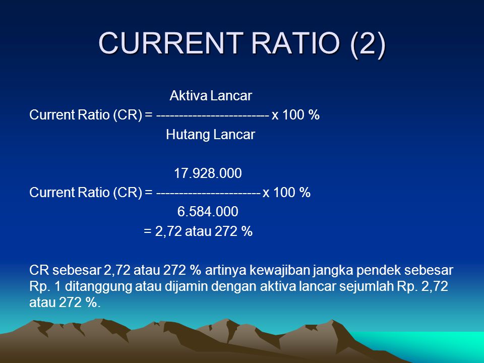 CURRENT RATIO (2) Aktiva Lancar