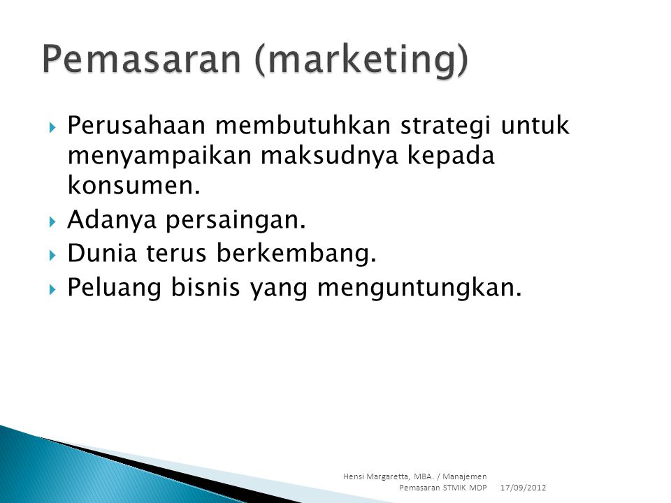 Pemasaran (marketing)