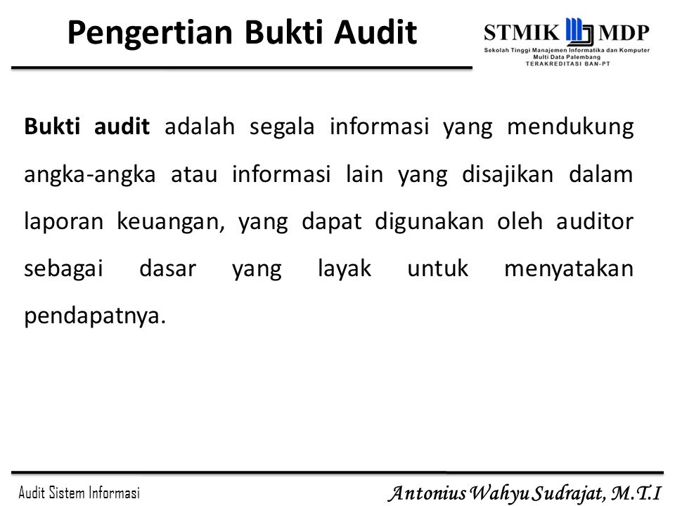 Pengertian Bukti Audit