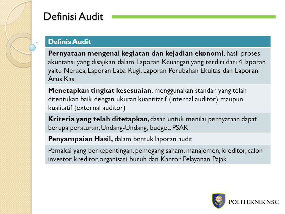 Definisi Audit Definis Audit