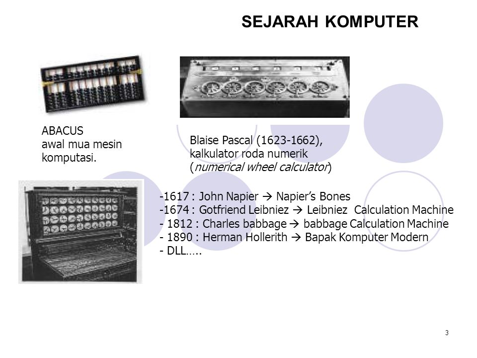 SEJARAH KOMPUTER ABACUS awal mua mesin komputasi.