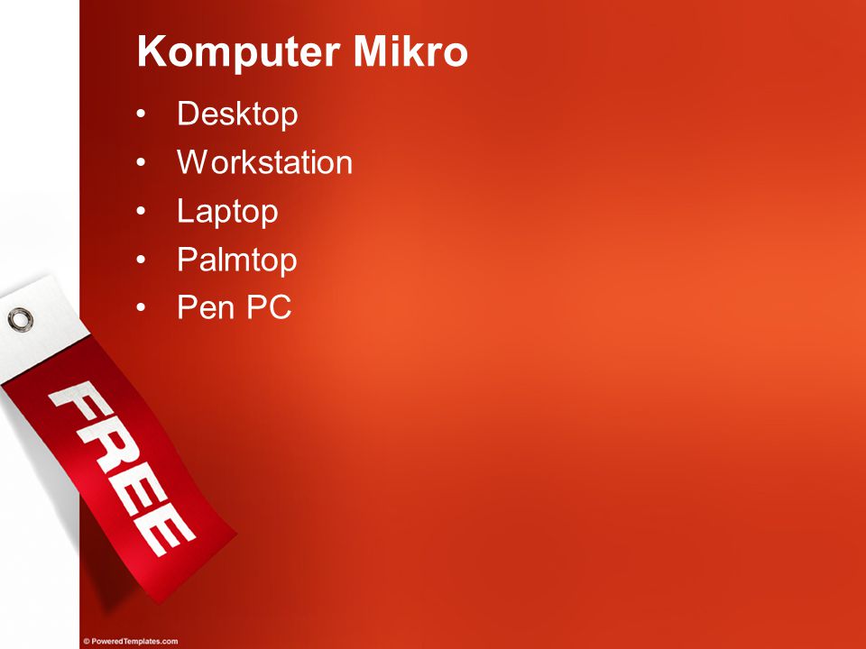 Komputer Mikro Desktop Workstation Laptop Palmtop Pen PC