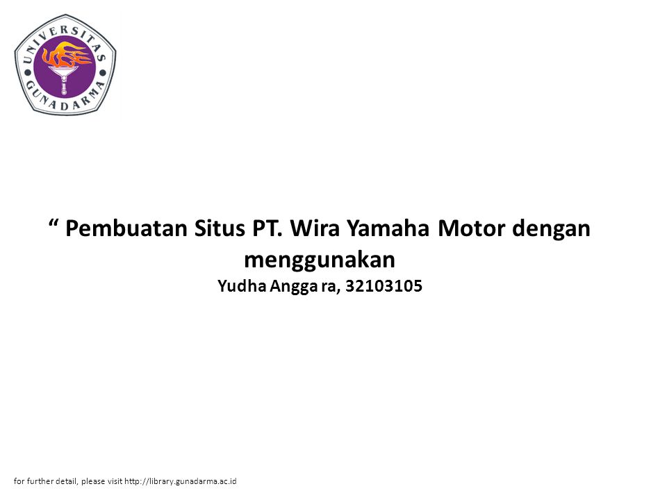 Pembuatan Situs PT. Wira Yamaha Motor dengan menggunakan Yudha Angga ra,