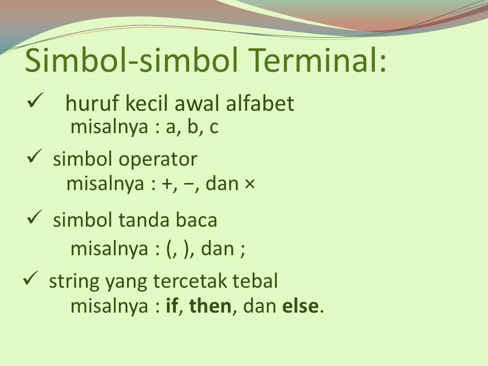 Simbol-simbol Terminal: