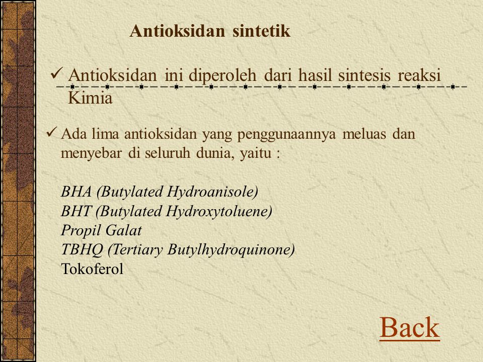 Back Antioksidan sintetik