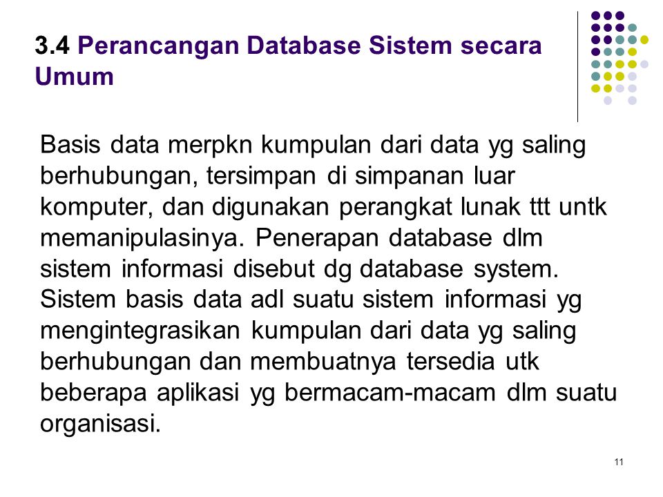 3.4 Perancangan Database Sistem secara Umum