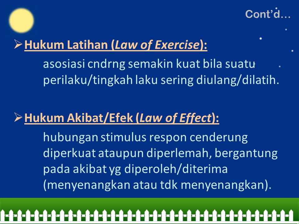 Hukum Latihan (Law of Exercise):