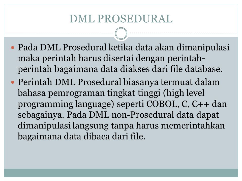 DML PROSEDURAL