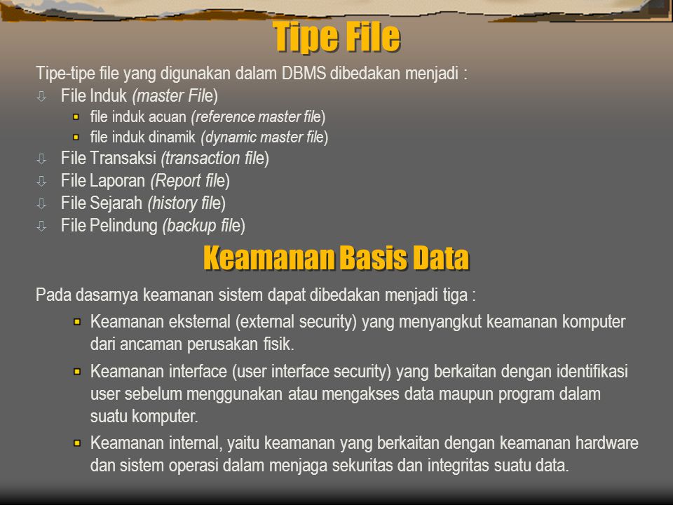 Tipe File Keamanan Basis Data