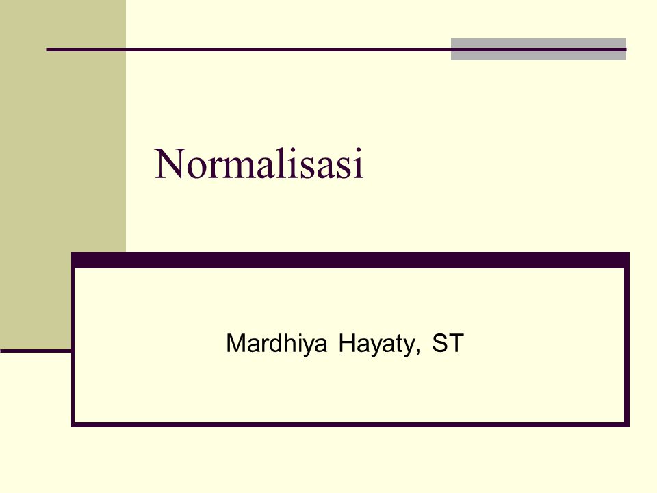 Normalisasi Mardhiya Hayaty, ST