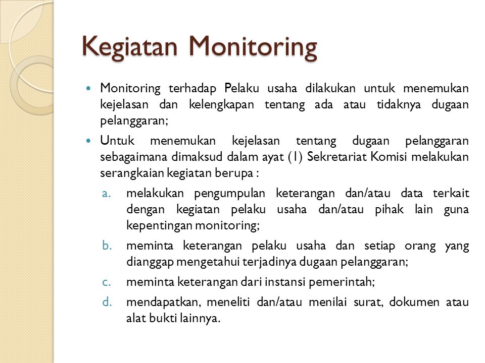 Kegiatan Monitoring