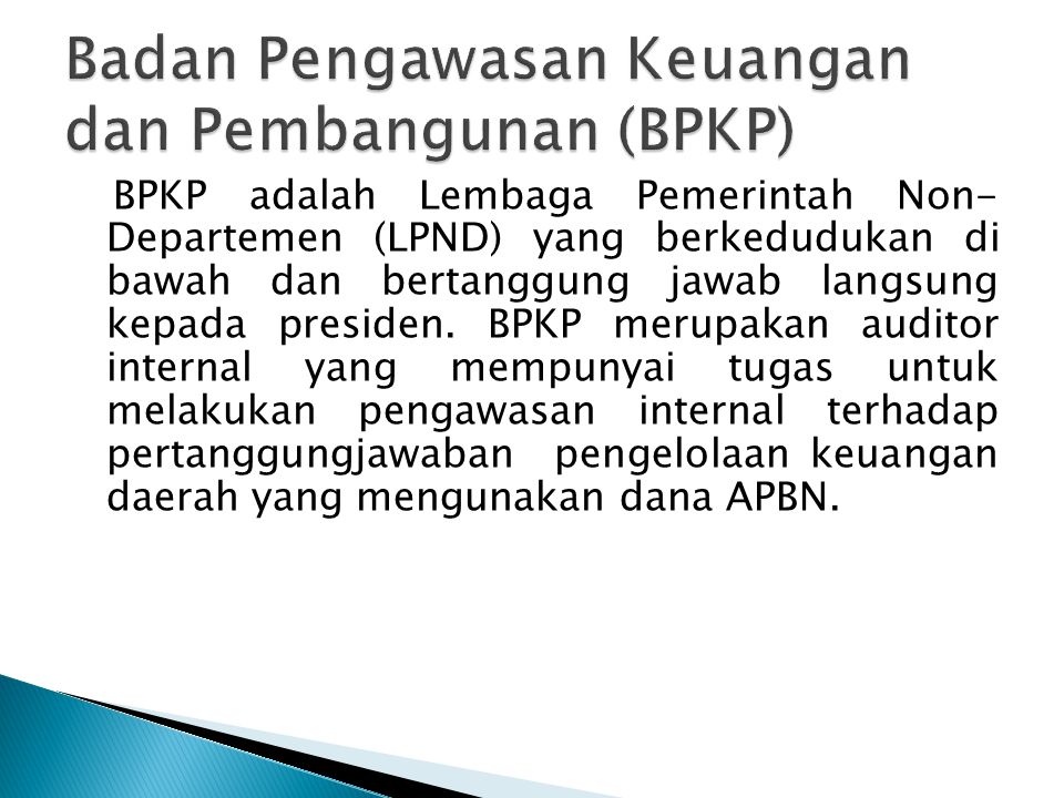 Badan Pengawasan Keuangan dan Pembangunan (BPKP)