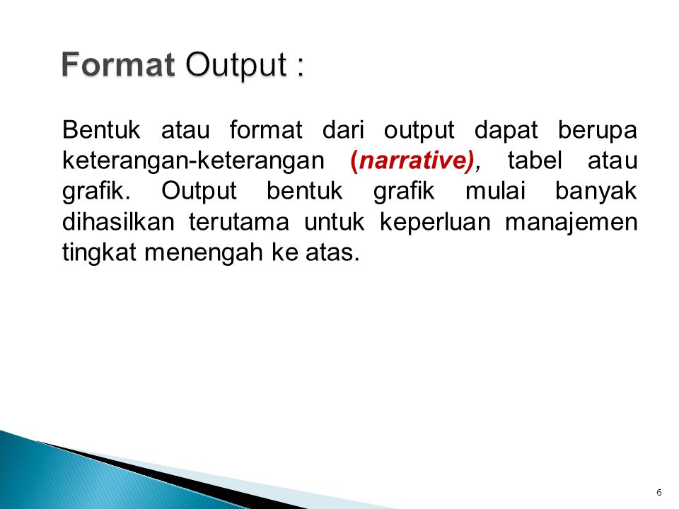 Format Output :