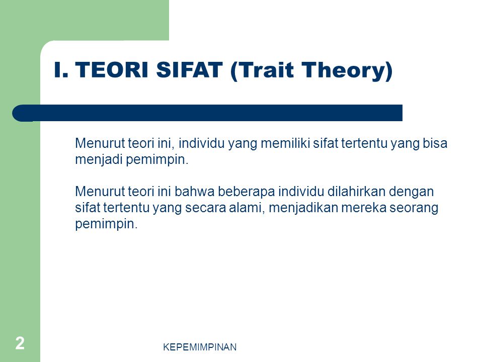 TEORI SIFAT (Trait Theory)