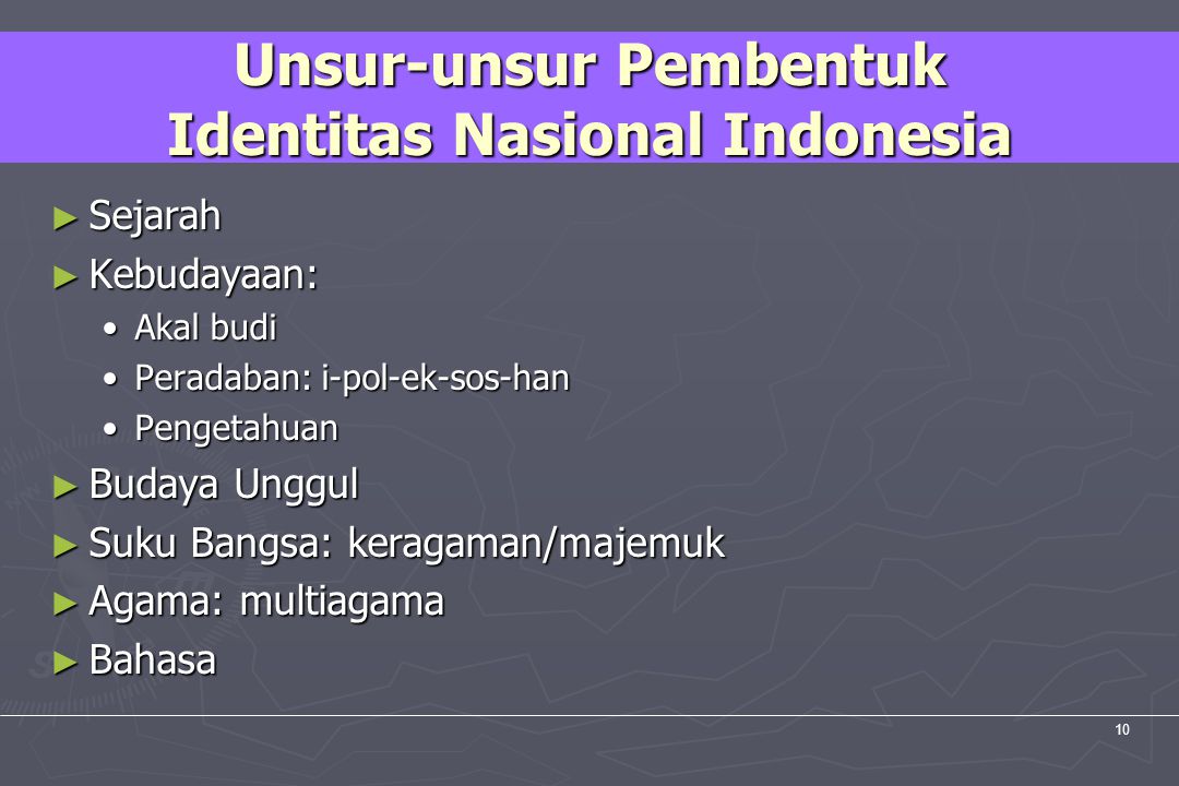 Unsur-unsur Pembentuk Identitas Nasional Indonesia