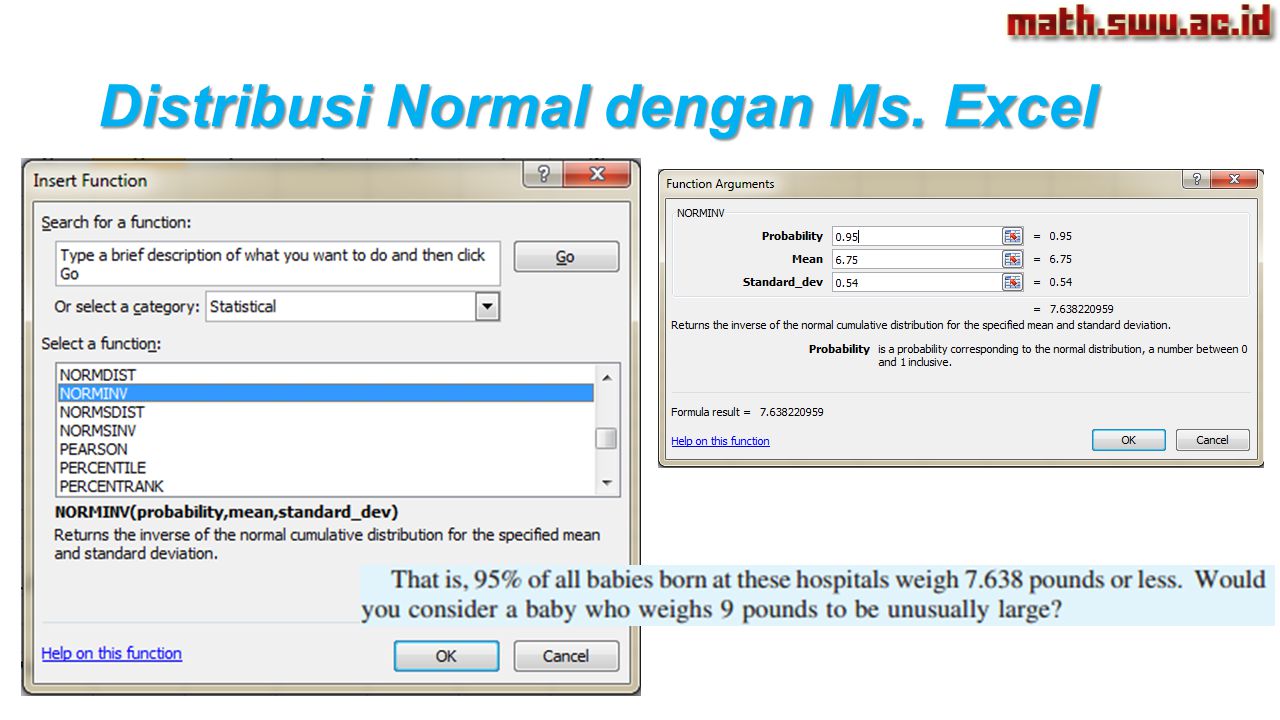 Distribusi Normal dengan Ms. Excel