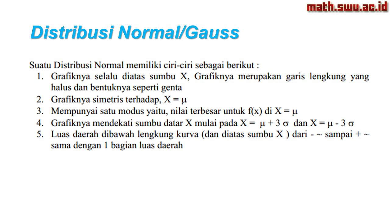 Distribusi Normal/Gauss