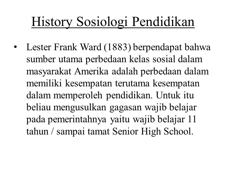History Sosiologi Pendidikan