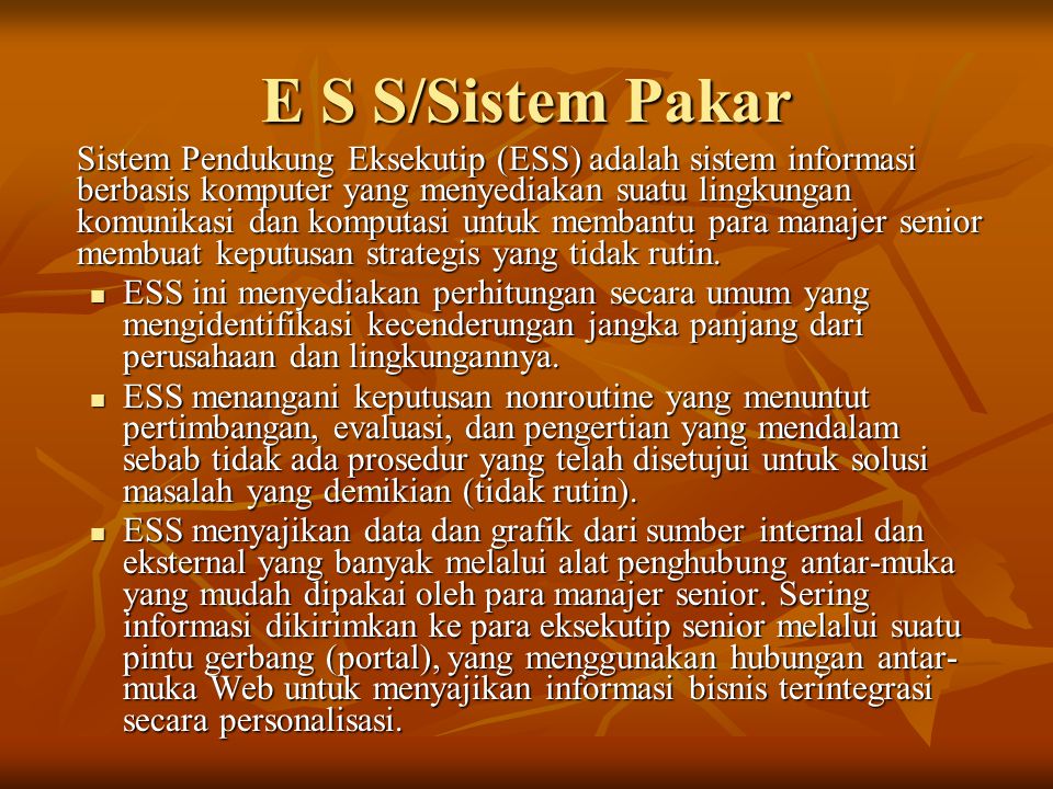 E S S/Sistem Pakar