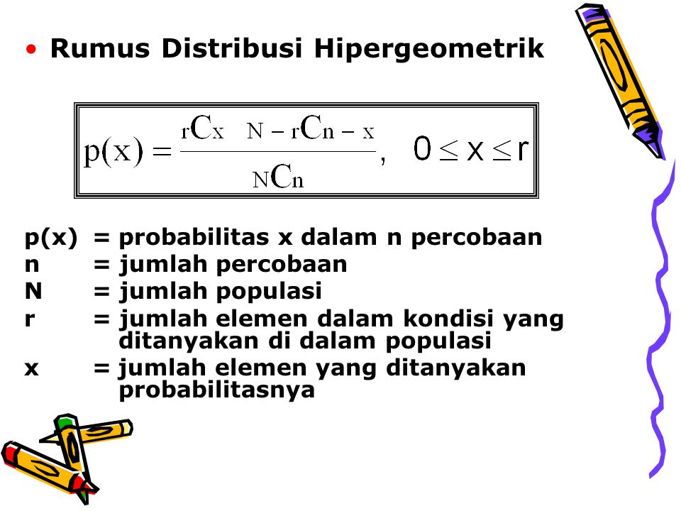 Rumus Distribusi Hipergeometrik