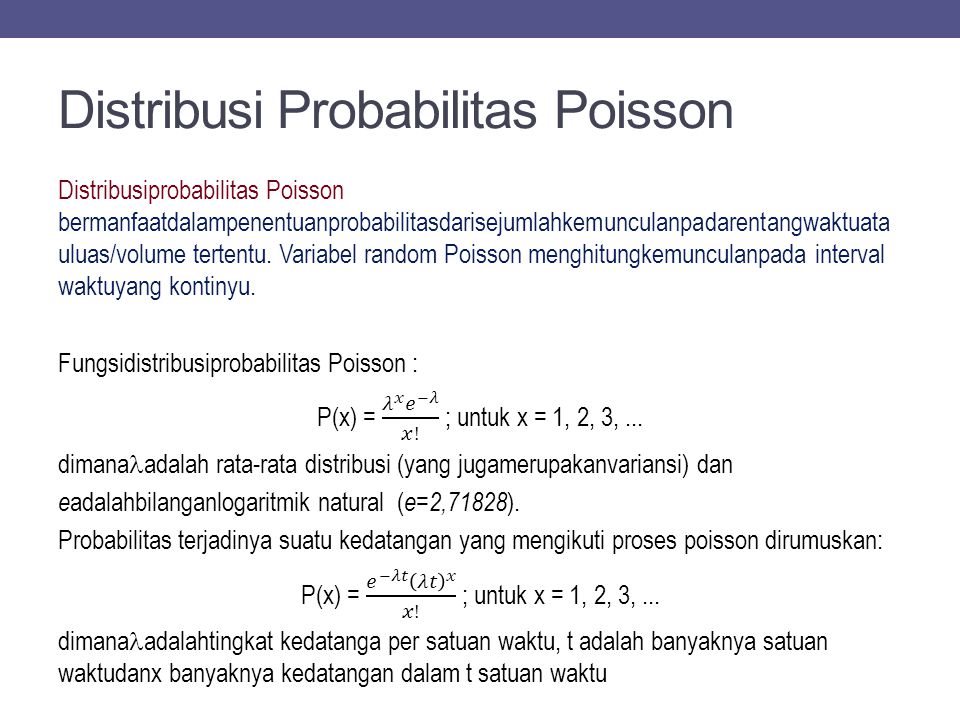 Distribusi Probabilitas Poisson