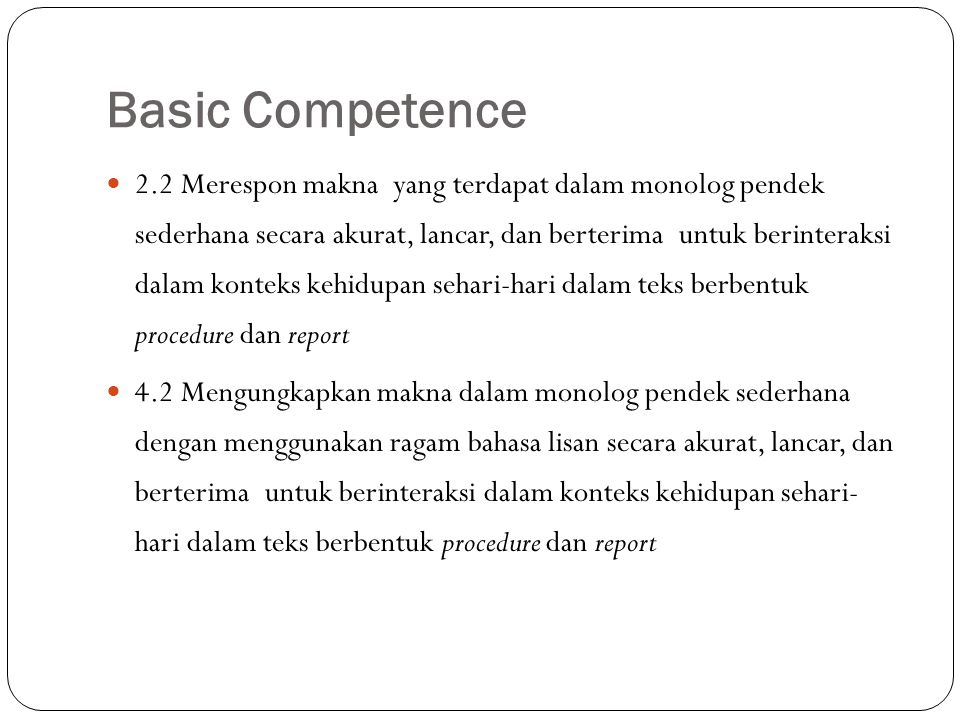 Basic Competence