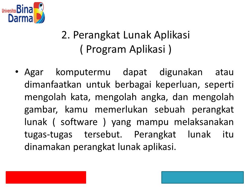 2. Perangkat Lunak Aplikasi ( Program Aplikasi )