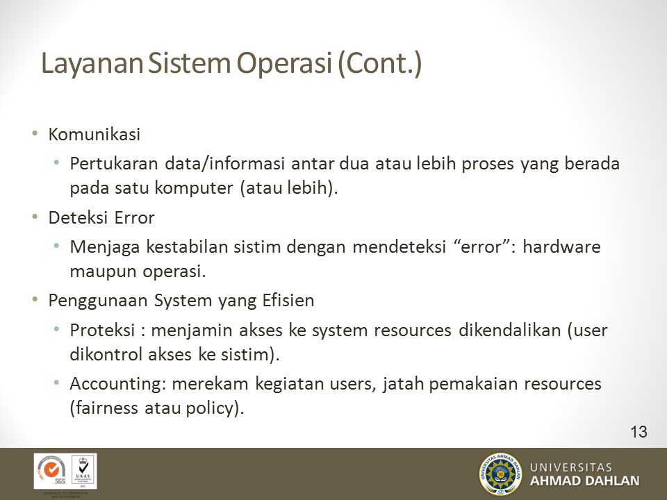 Layanan Sistem Operasi (Cont.)
