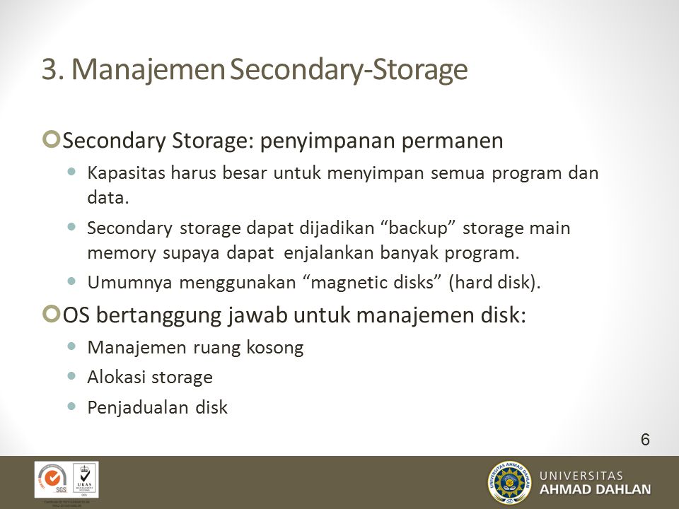 3. Manajemen Secondary-Storage