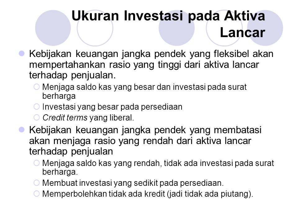 Ukuran Investasi pada Aktiva Lancar